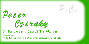 peter cziraky business card
